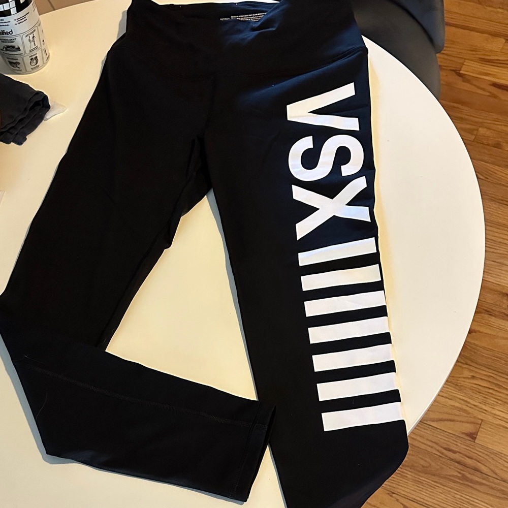 VSX knockout Black Leggings with White Logo